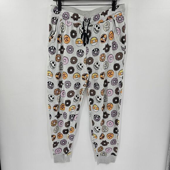 Jaclyn intimates Halloween pajama pants joggers large donuts nightmare jack skel - Picture 1 of 3